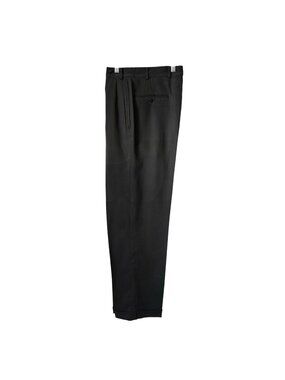 Paul Fredrick Dress Pants Mens 32 x 31 Gray Pleated Cuffed 90s Style Charcoal